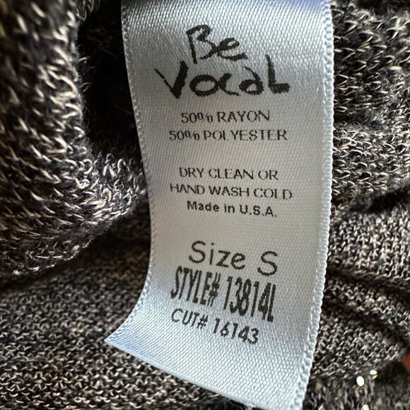 NEW Vocal Brown Thermal Long Sleeve Silver Studded Top Oversized Western Fall - Picture 7 of 7